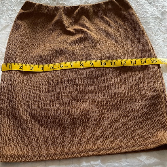 BooHoo Tan Elastic Elastic Waist Mini Skirt - Picture 5 of 7